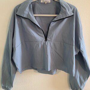 We Wore What Quarter Zip Pullover in Dusty Blue